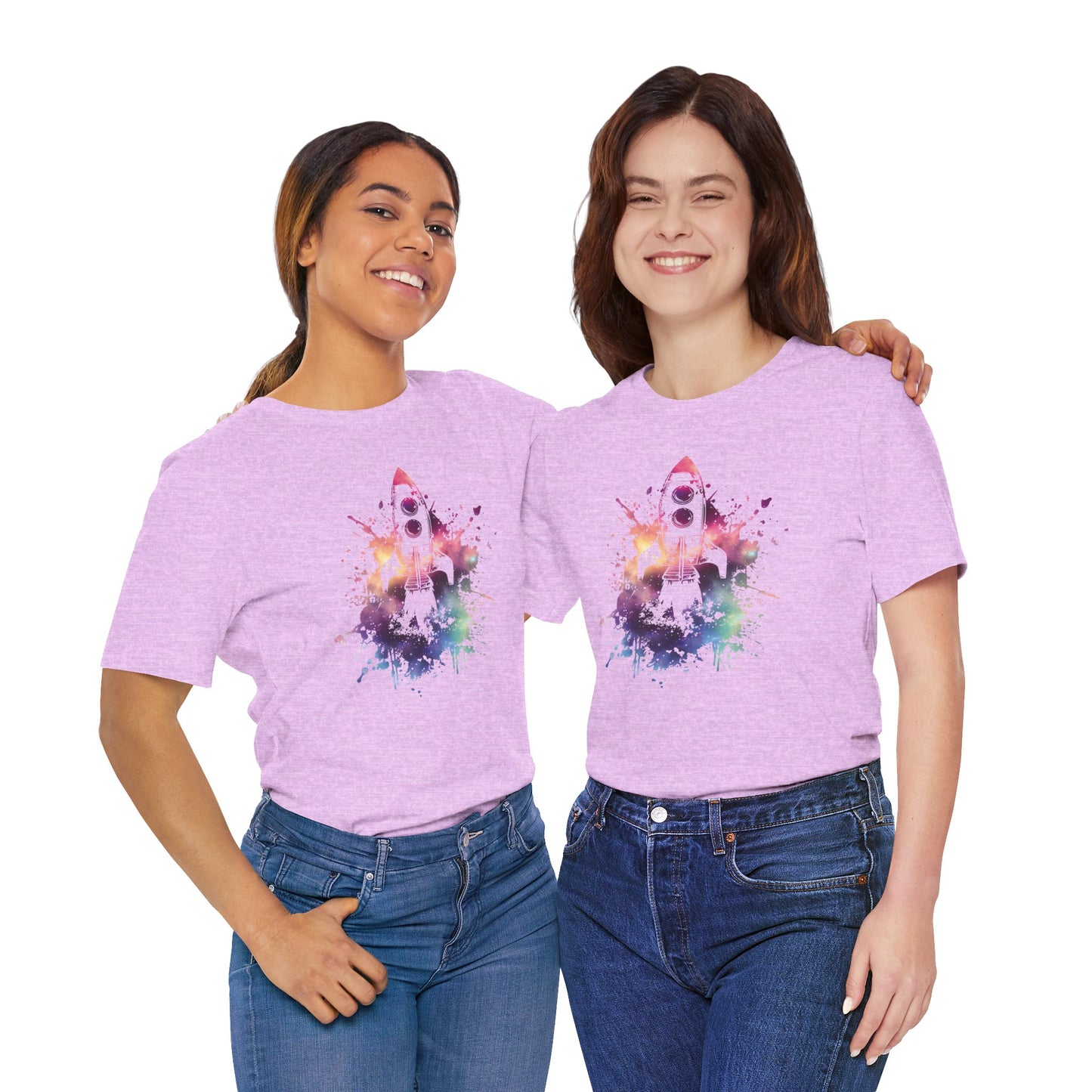 Rocket Ship T-Shirt — Colorful Space Launch Graphic Tee
