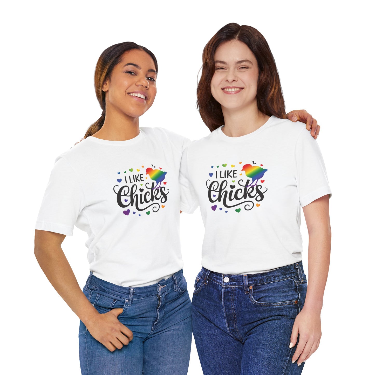 I Like Chicks Rainbow Graphic Tee