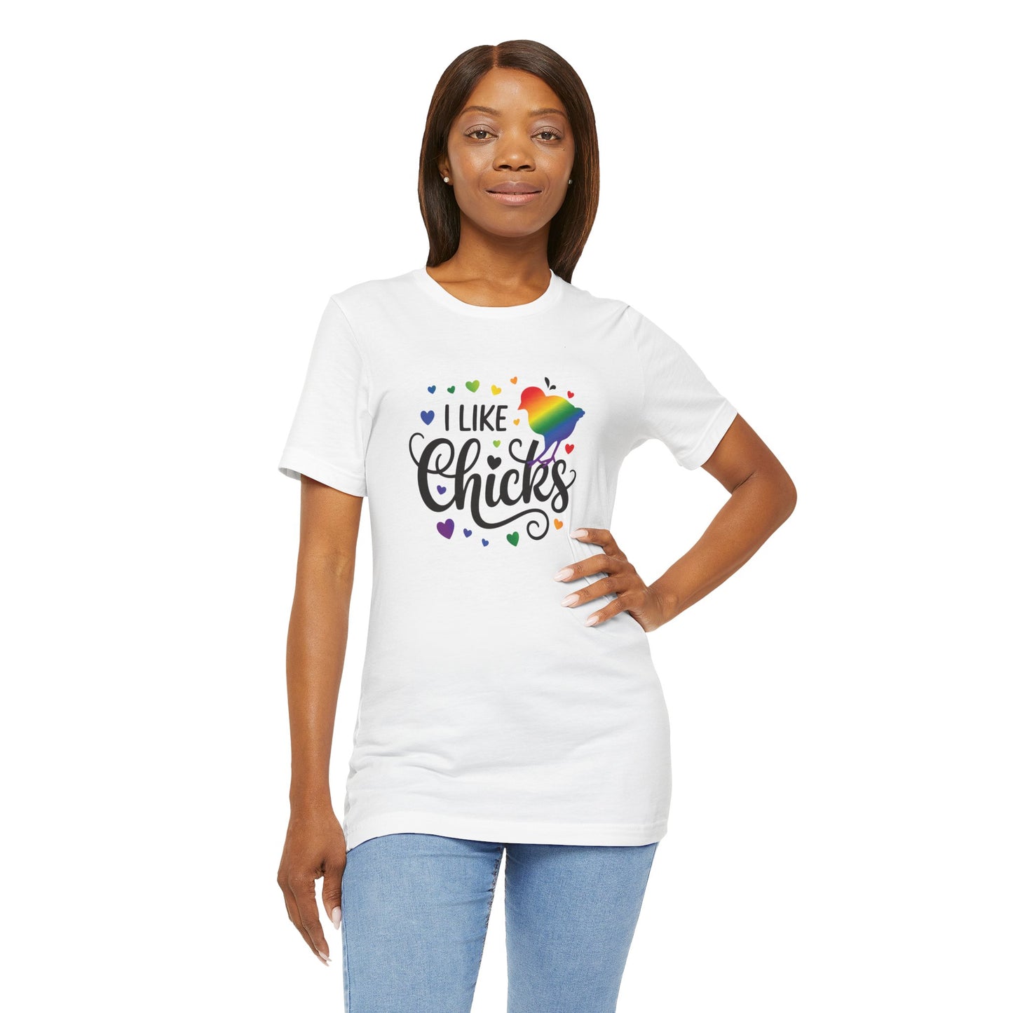 I Like Chicks Rainbow Graphic Tee