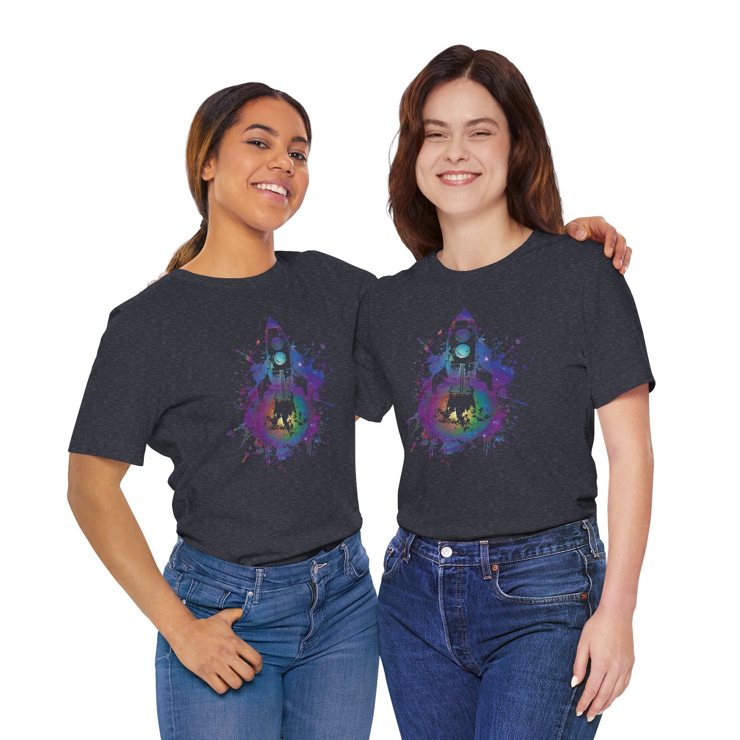 Rocket Ship T-Shirt — Colorful Space Launch Graphic Tee