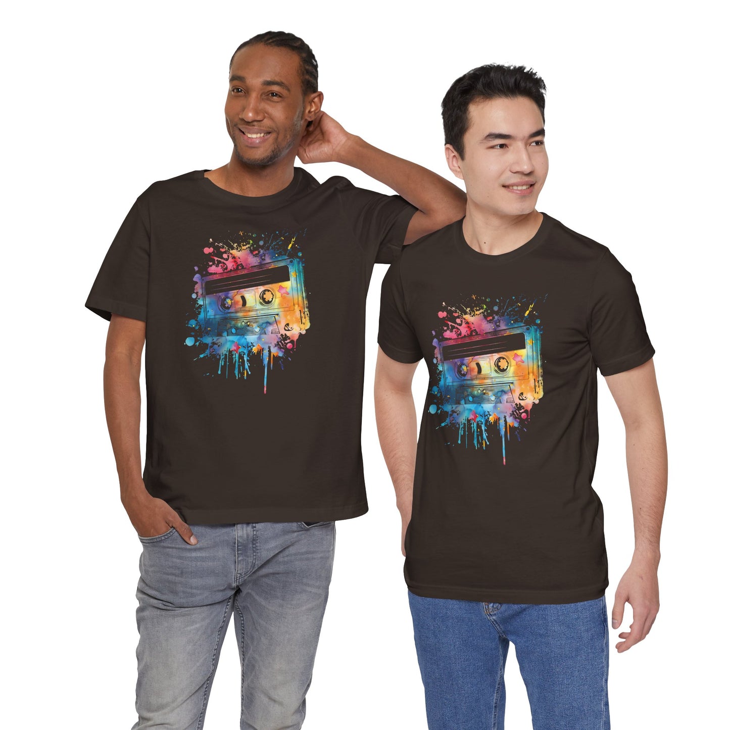 Retro Watercolor Cassette Tape T-Shirt — Vintage Music Tee