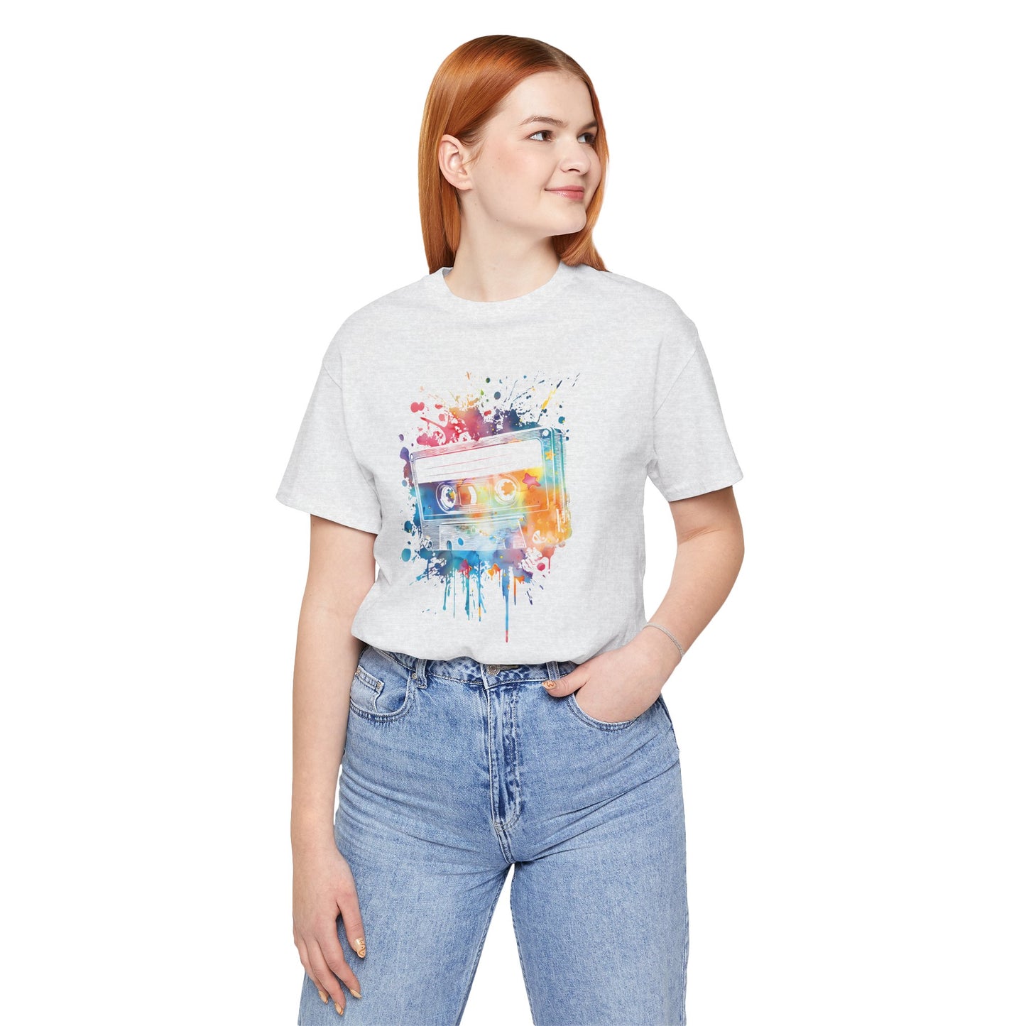 Retro Watercolor Cassette Tape T-Shirt — Vintage Music Tee