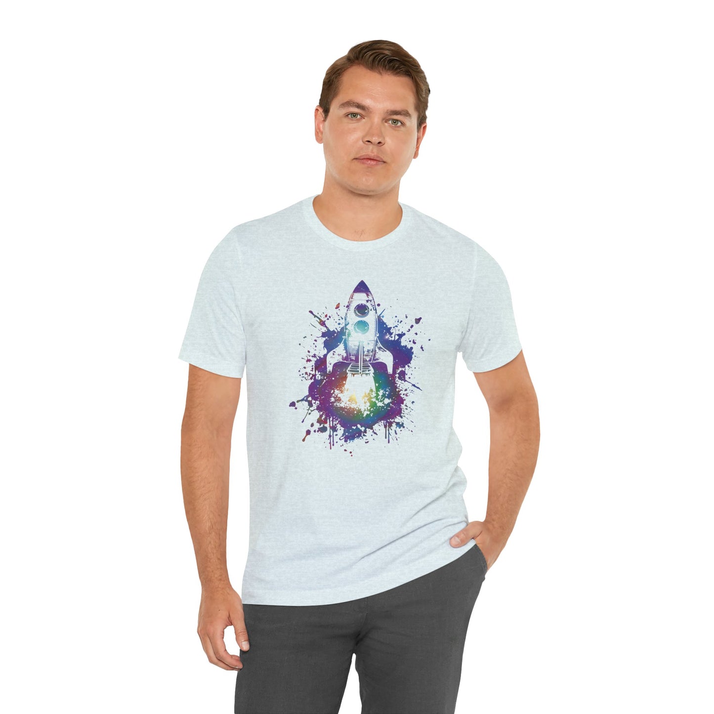 Rocket Ship T-Shirt — Colorful Space Launch Graphic Tee