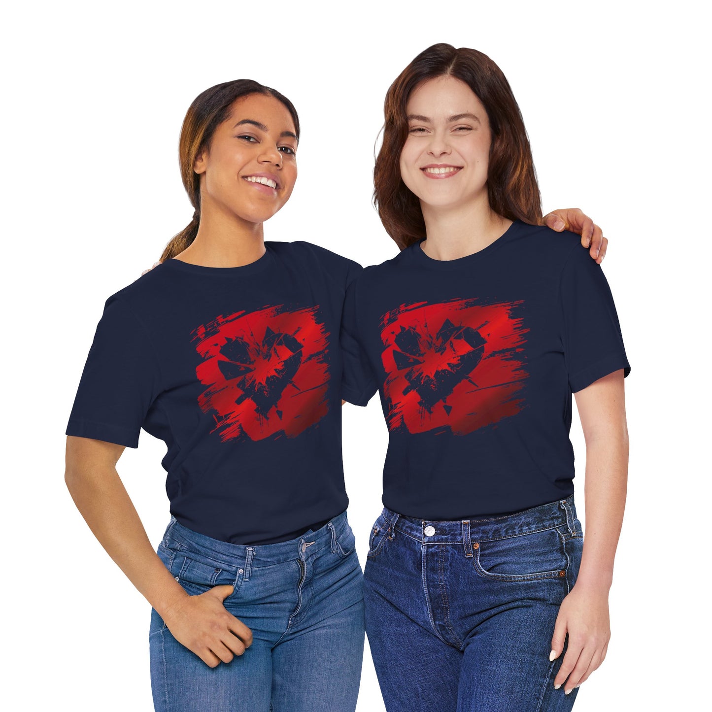 Broken Heart Brushstroke Tee — Distressed Red Heart Graphic Shirt
