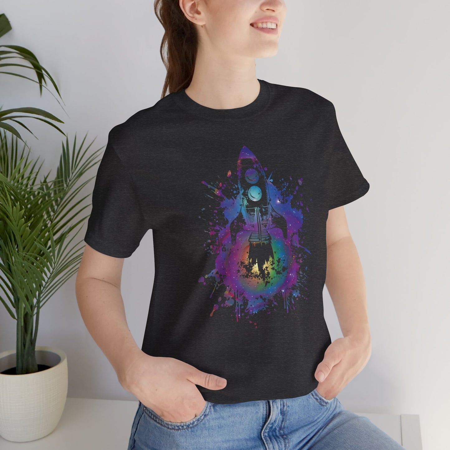 Rocket Ship T-Shirt — Colorful Space Launch Graphic Tee