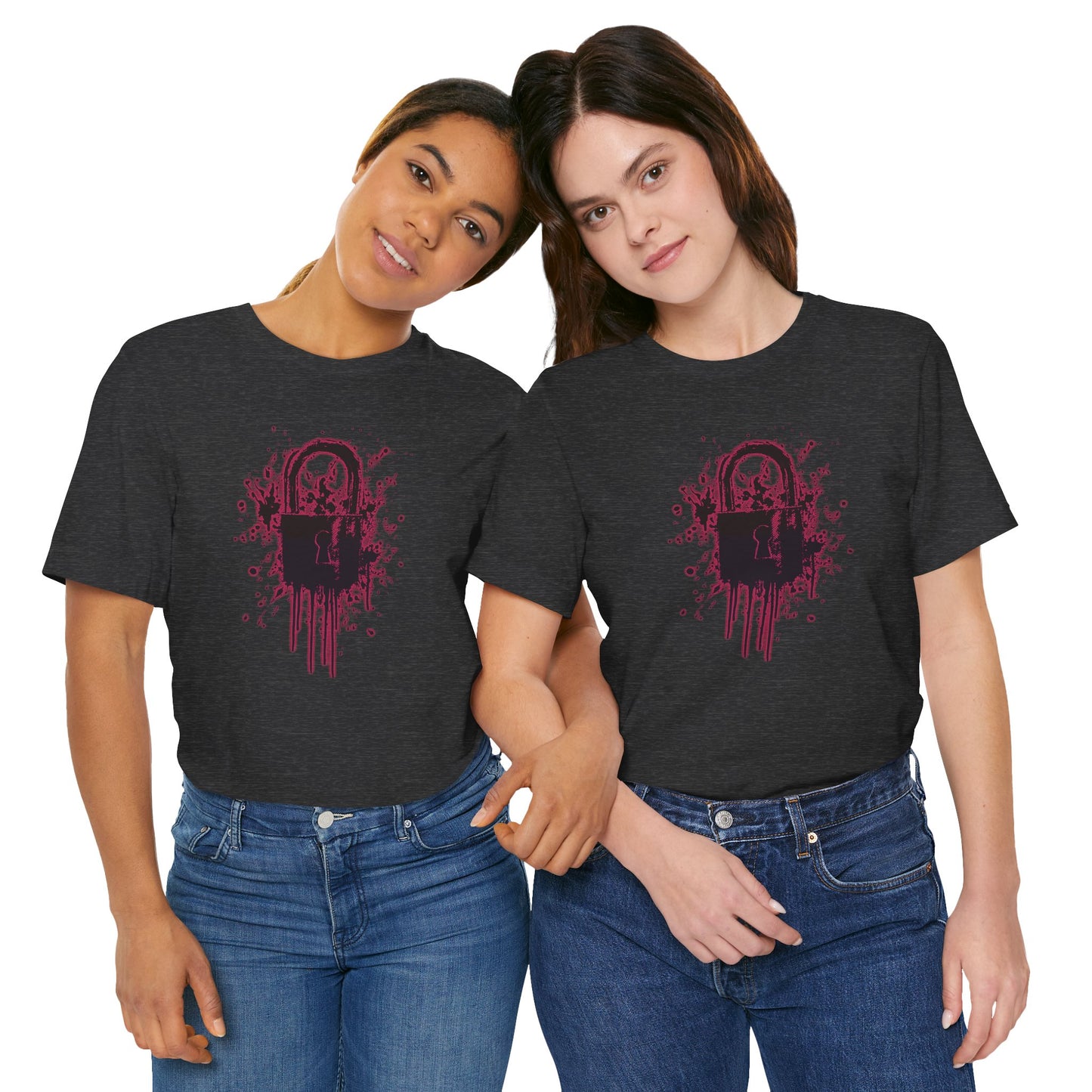 Locked Up Graphic Tee — Dark Splatter Lock Design