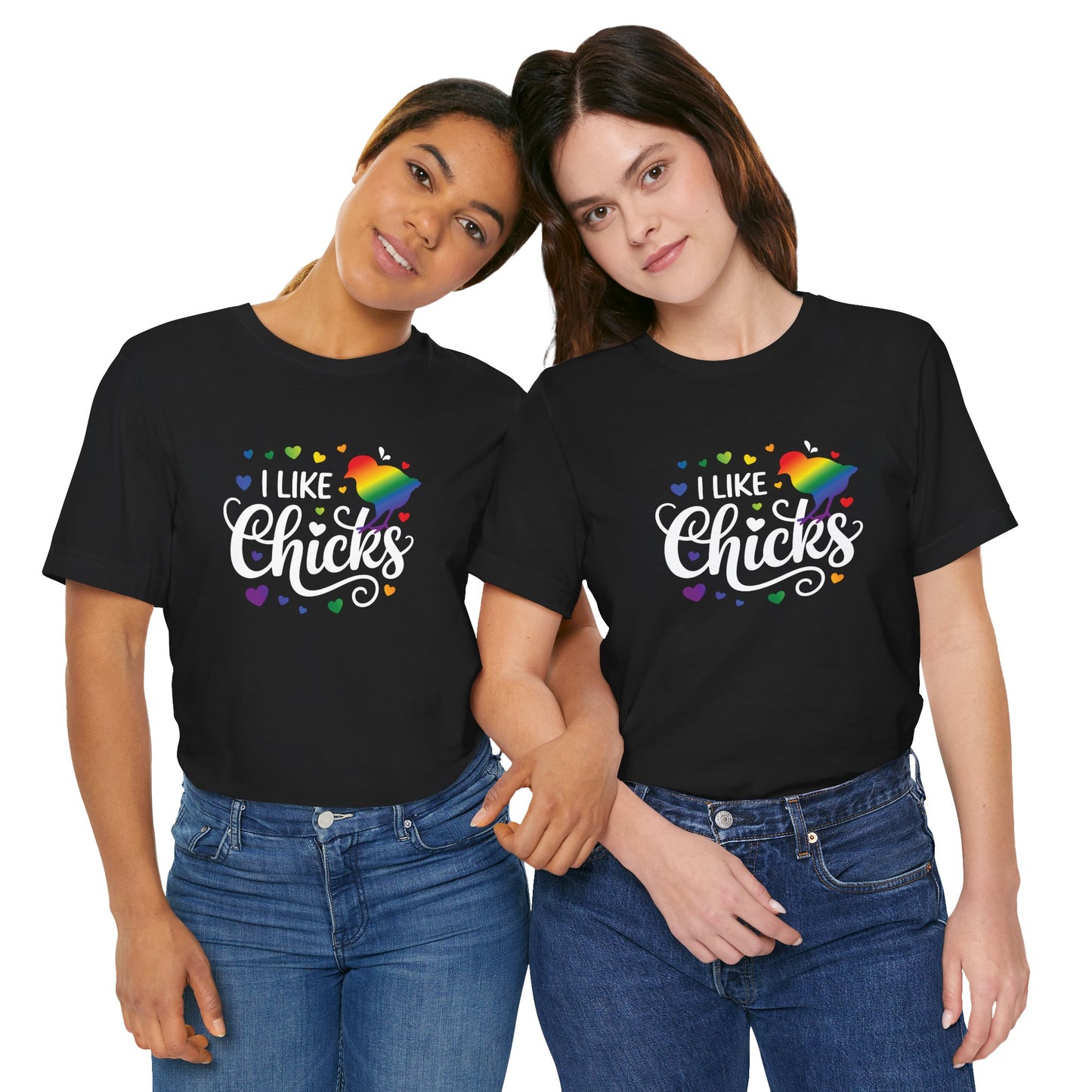 I Like Chicks Rainbow Graphic Tee