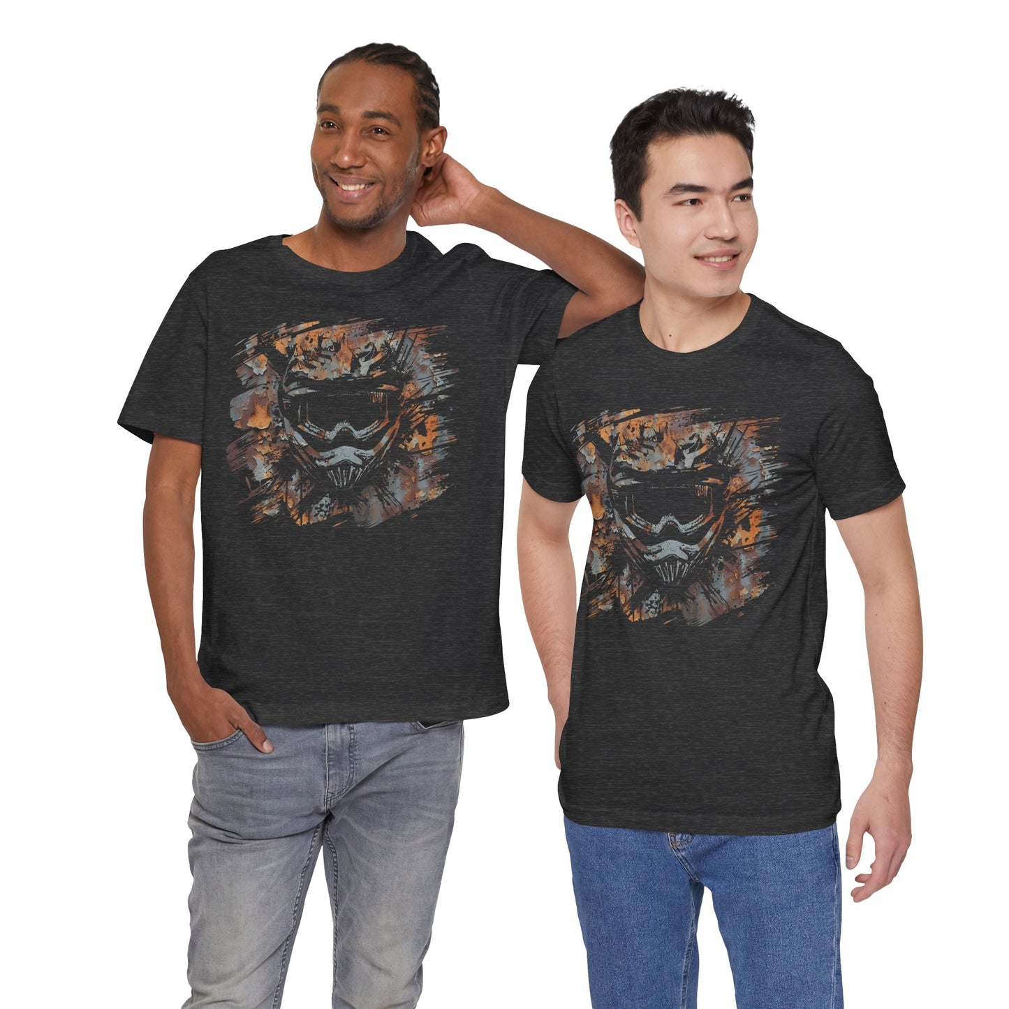 Motorcross Helmet T-Shirt — Distressed Brushstroke Animal Graphic Tee