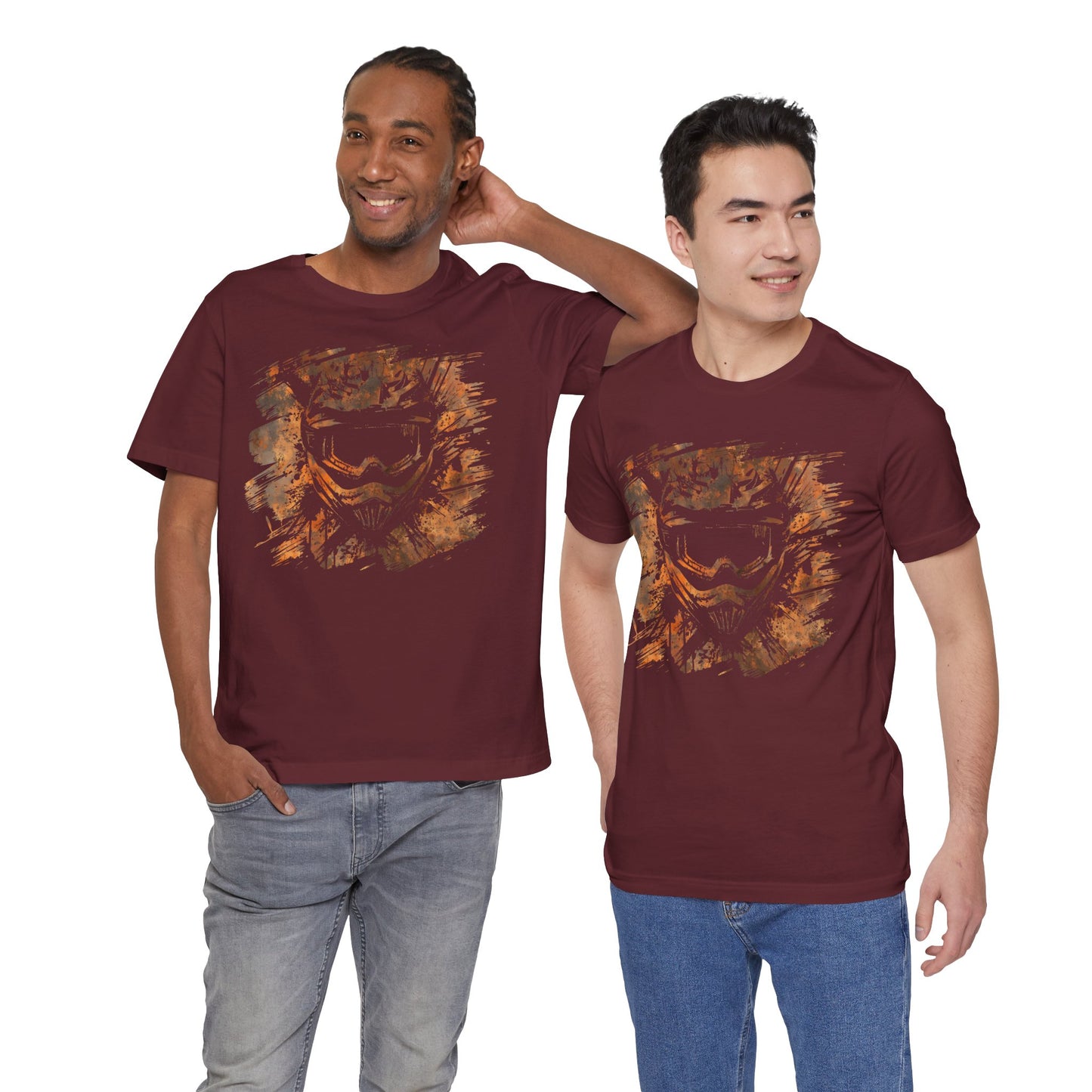 Motorcross Helmet T-Shirt — Distressed Brushstroke Animal Graphic Tee
