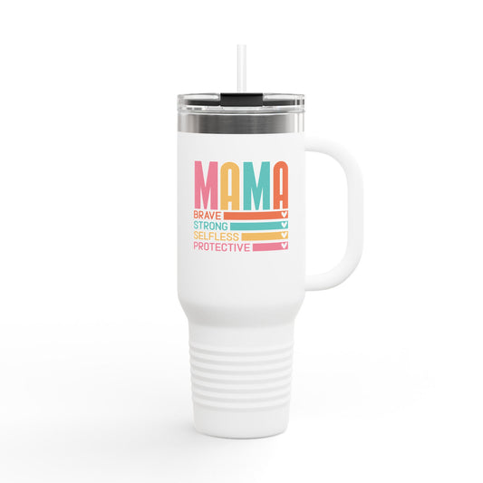 Mama - 40oz Insulated Travel Mug — Large Stainless Steel Tumbler with Lid & Straw
