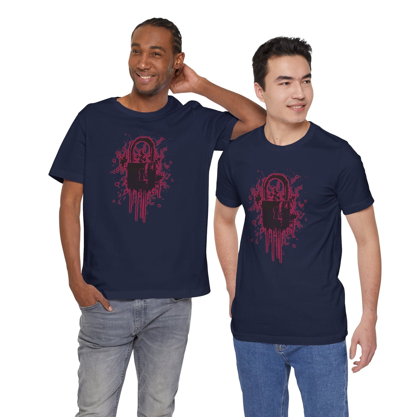 Locked Up Graphic Tee — Dark Splatter Lock Design