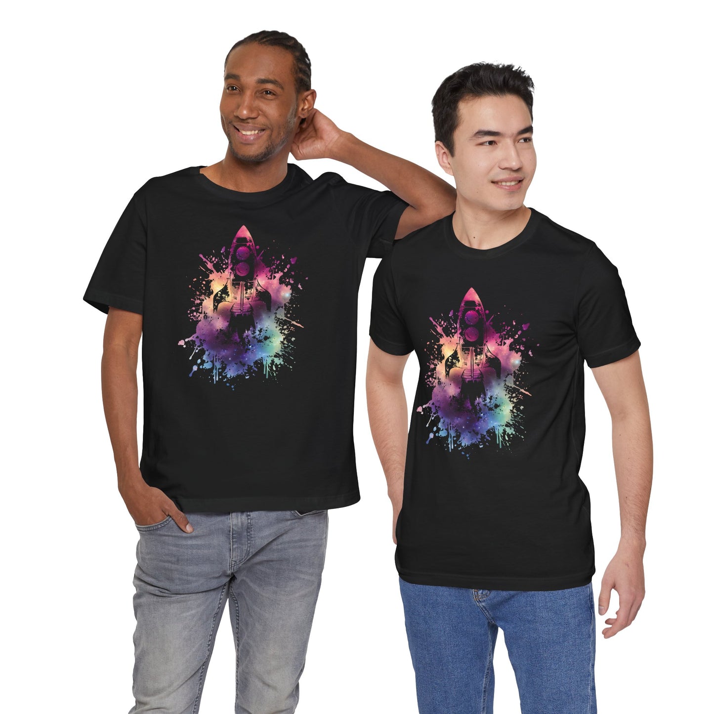 Rocket Ship T-Shirt — Colorful Space Launch Graphic Tee