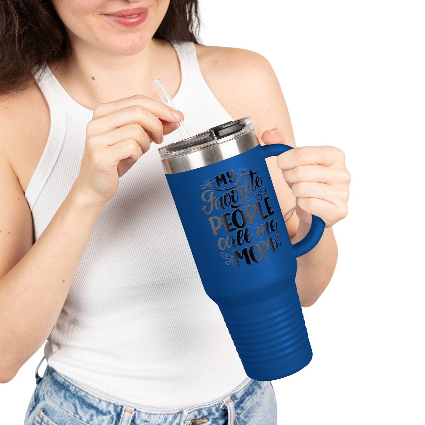 My Favorite People - 40oz Insulated Travel Mug — Large Stainless Steel Tumbler with Lid & Straw