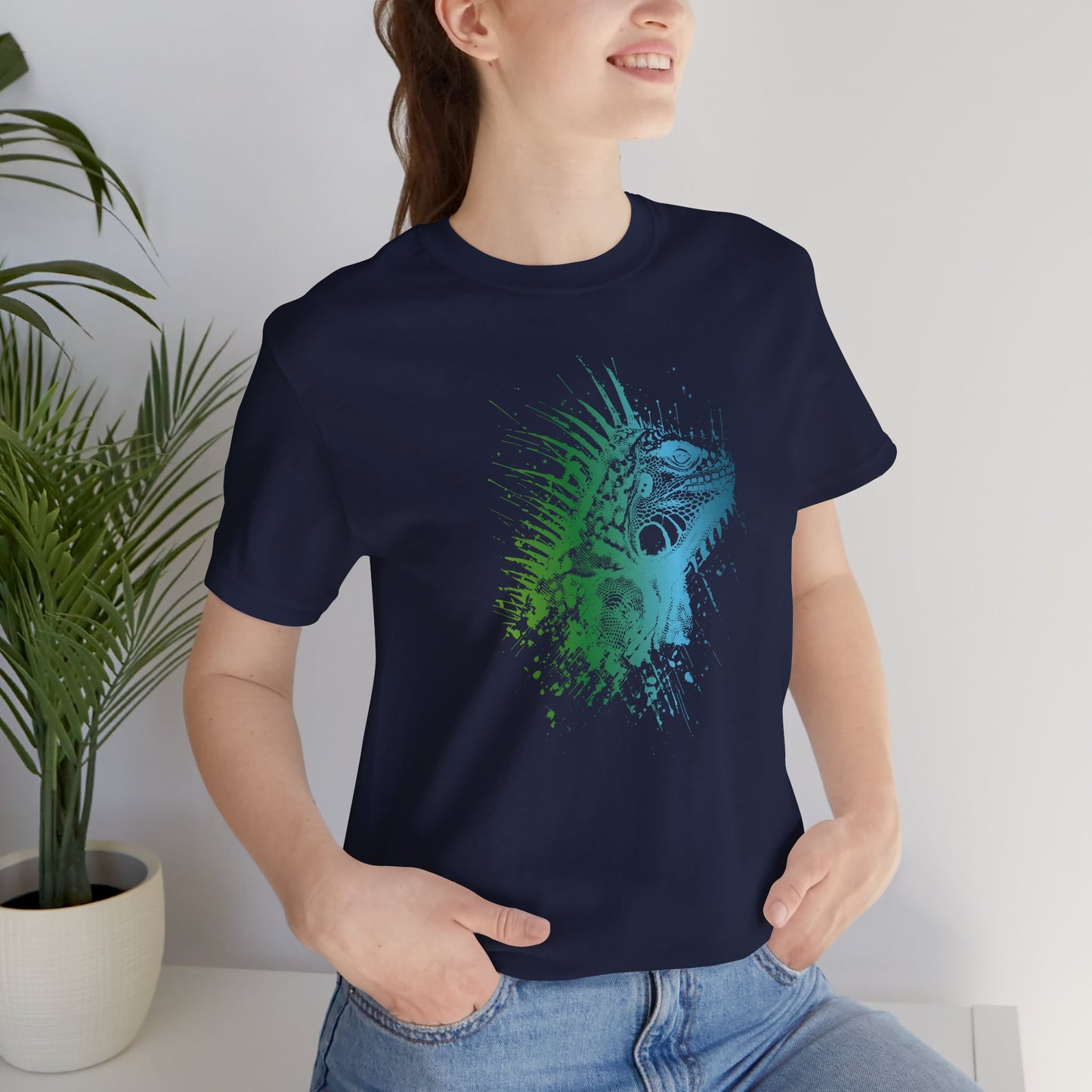 Iguana Splash T‑Shirt — Watercolor Reptile Graphic Tee