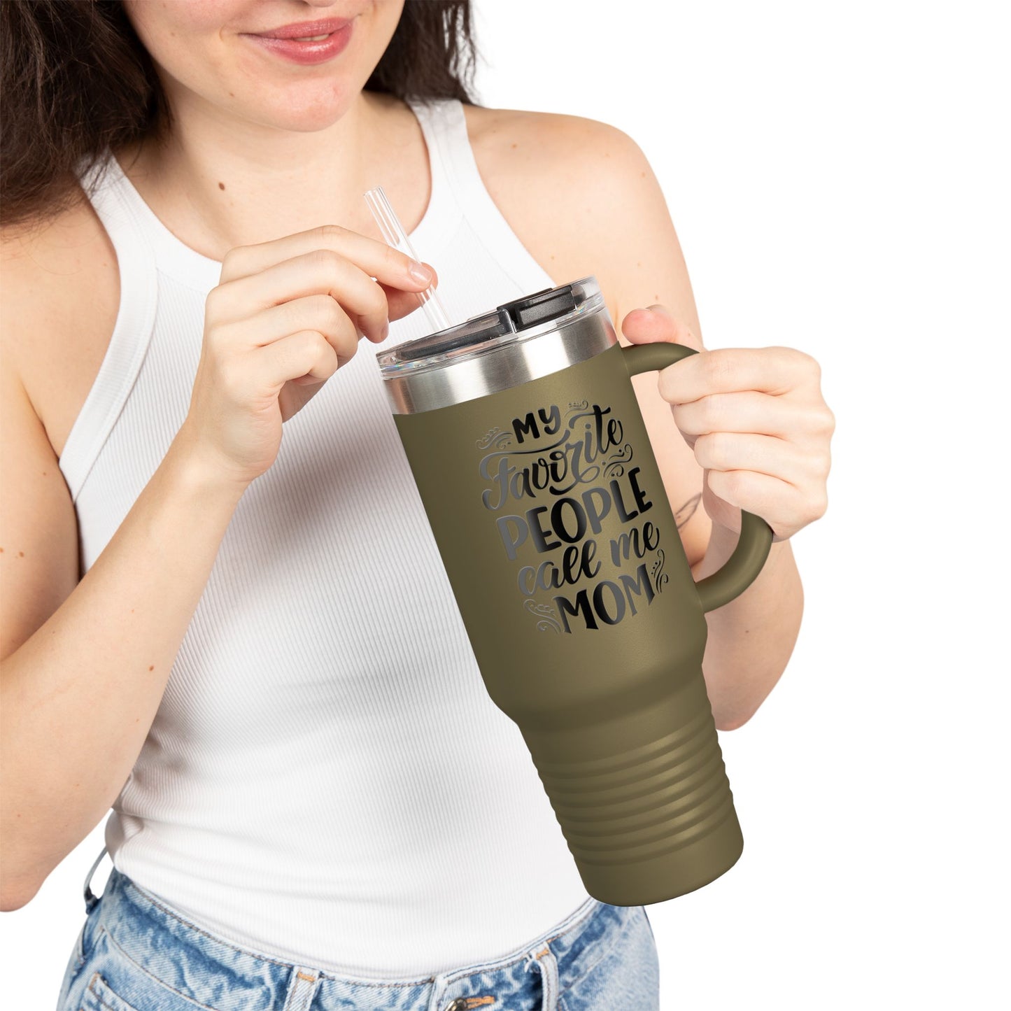 My Favorite People - 40oz Insulated Travel Mug — Large Stainless Steel Tumbler with Lid & Straw