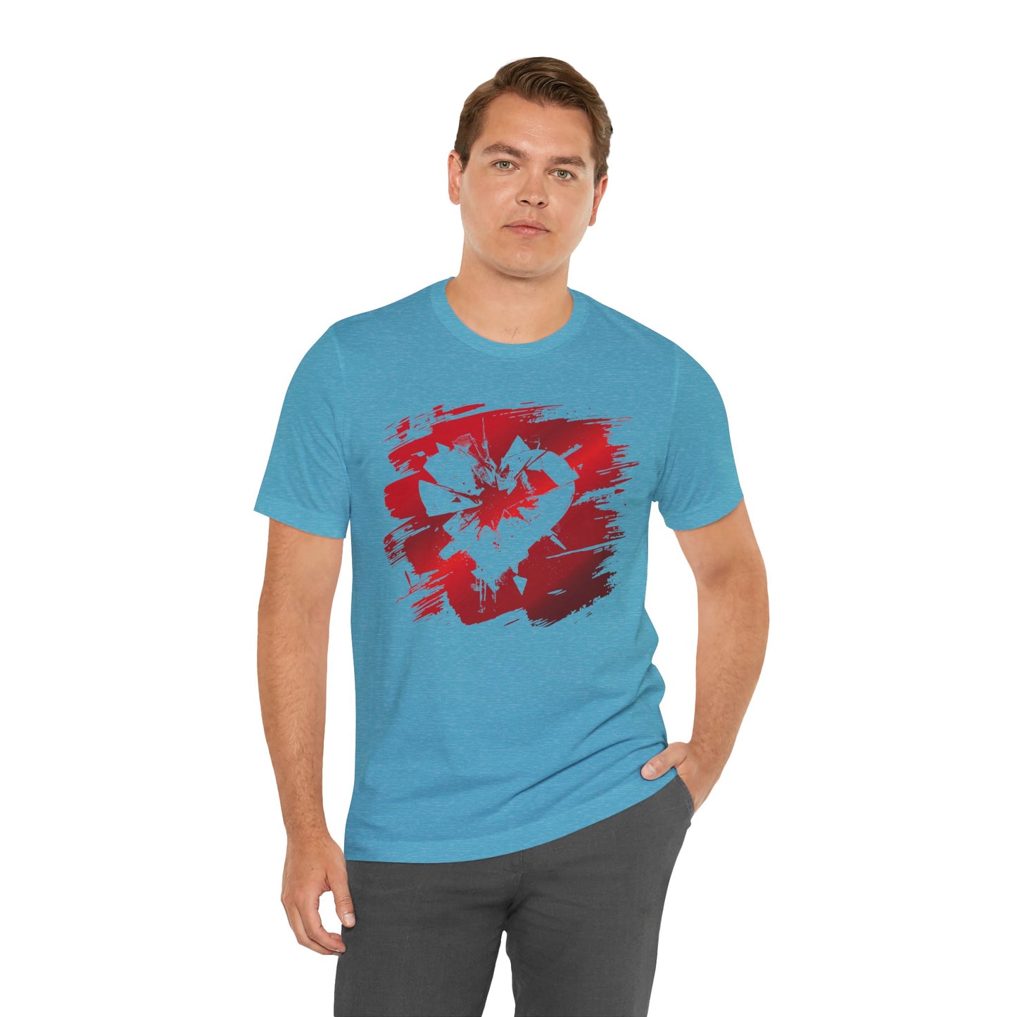 Broken Heart Brushstroke Tee — Distressed Red Heart Graphic Shirt