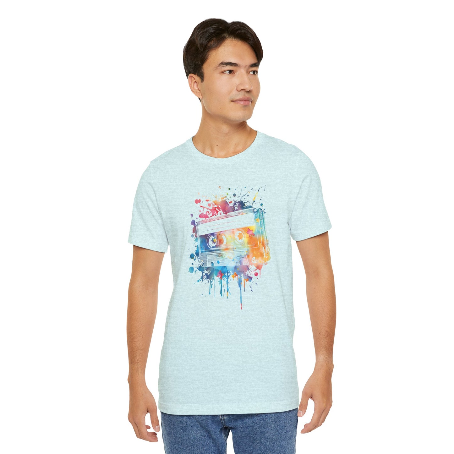 Retro Watercolor Cassette Tape T-Shirt — Vintage Music Tee