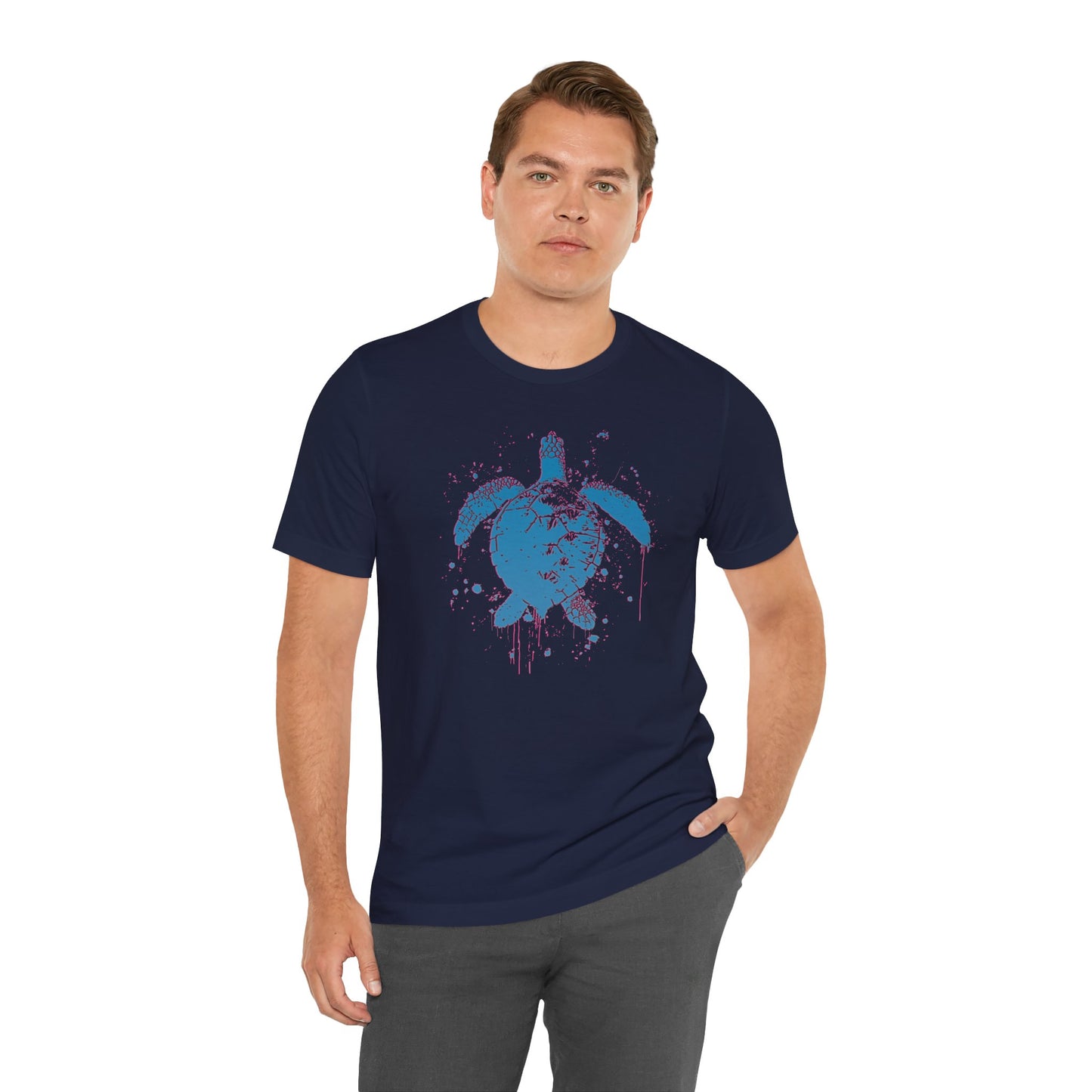 Blue Neon Sea Turtle T-Shirt — Ocean Beach Beachwear Tee