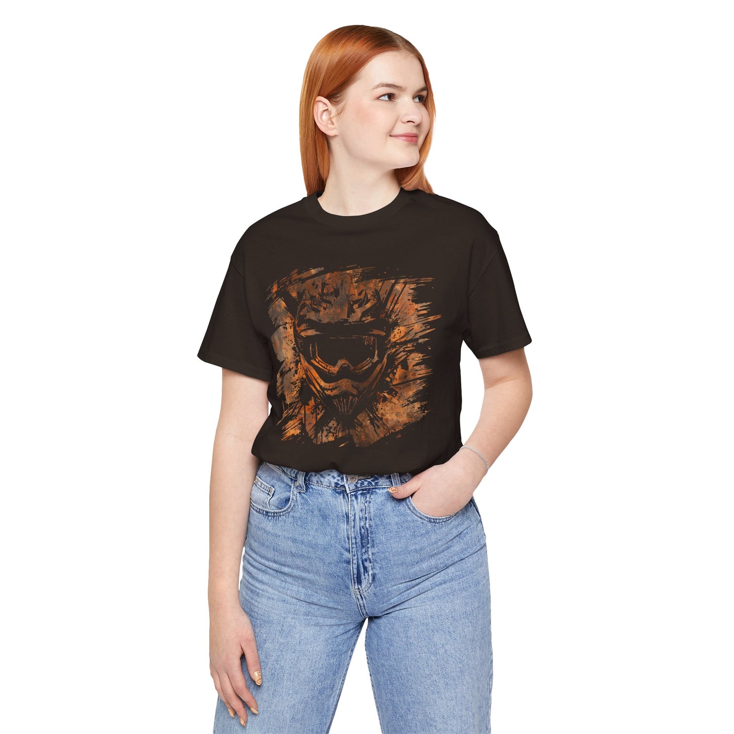 Motorcross Helmet T-Shirt — Distressed Brushstroke Animal Graphic Tee