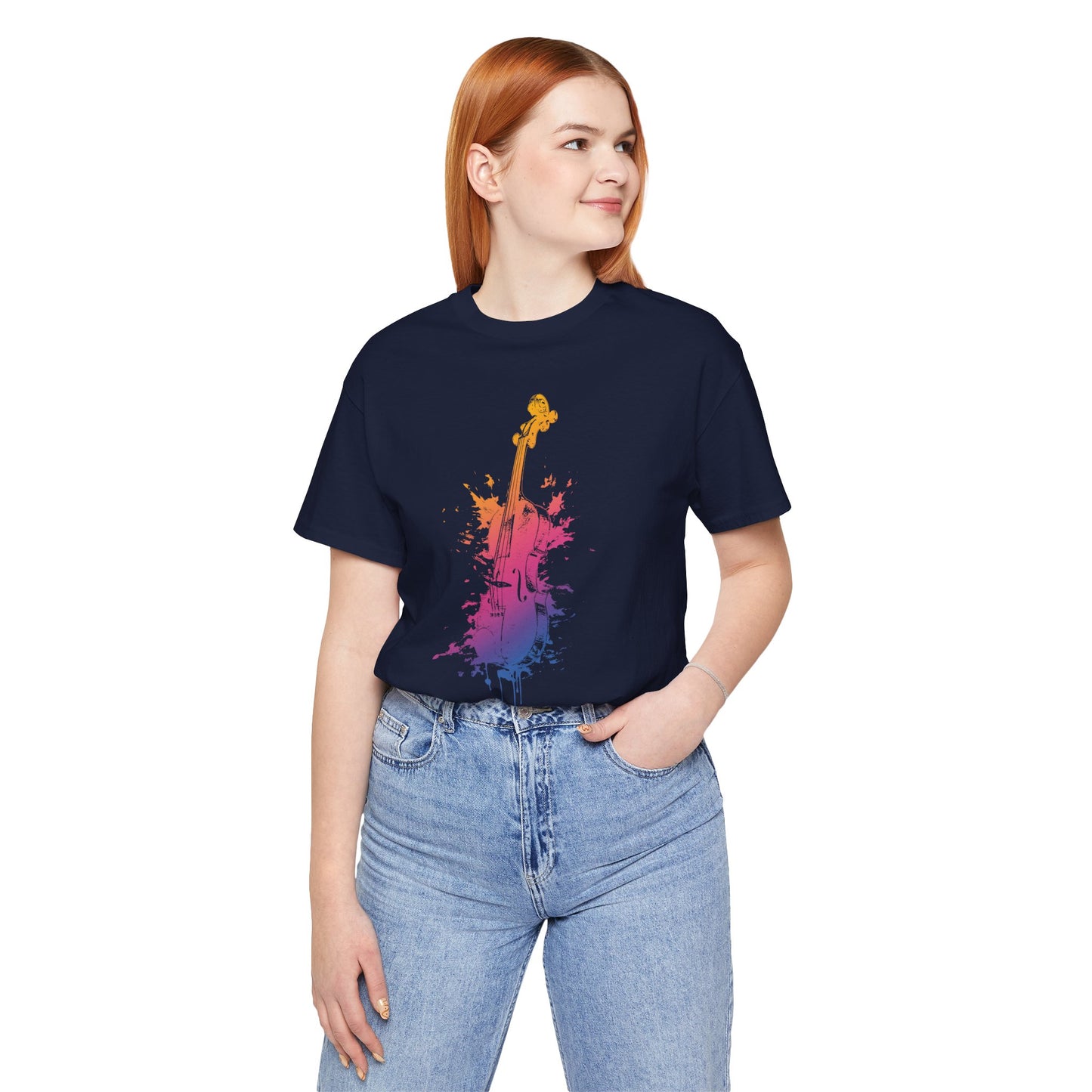 Colorful Violin Splash T-Shirt — Watercolor Musician Tee for Violinists & Music Lovers