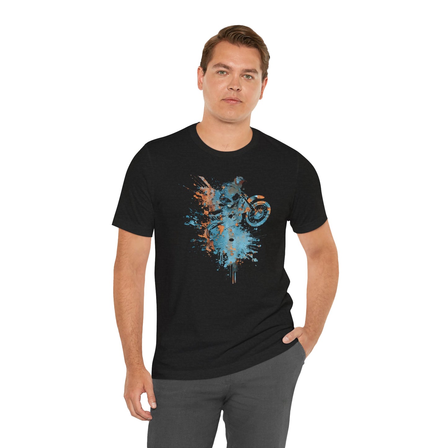 Motocross Splash Graphic Tee — Dirt Bike Rider Art T-Shirt