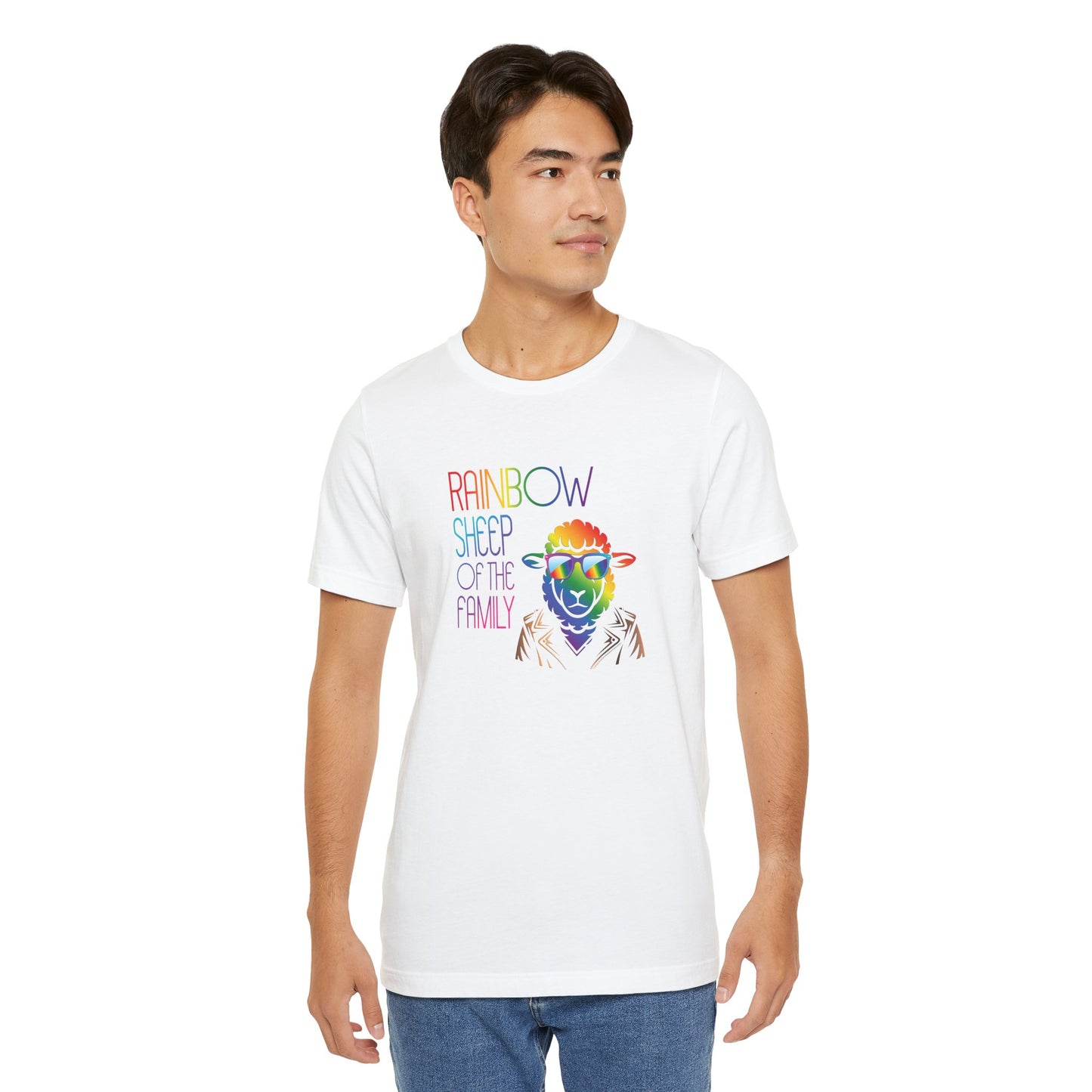 Rainbow Sheep of the Family T-Shirt — Colorful Pride Graphic Tee