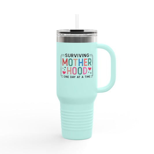 Mother Hood - 40oz Insulated Travel Mug — Large Stainless Steel Tumbler with Lid & Straw