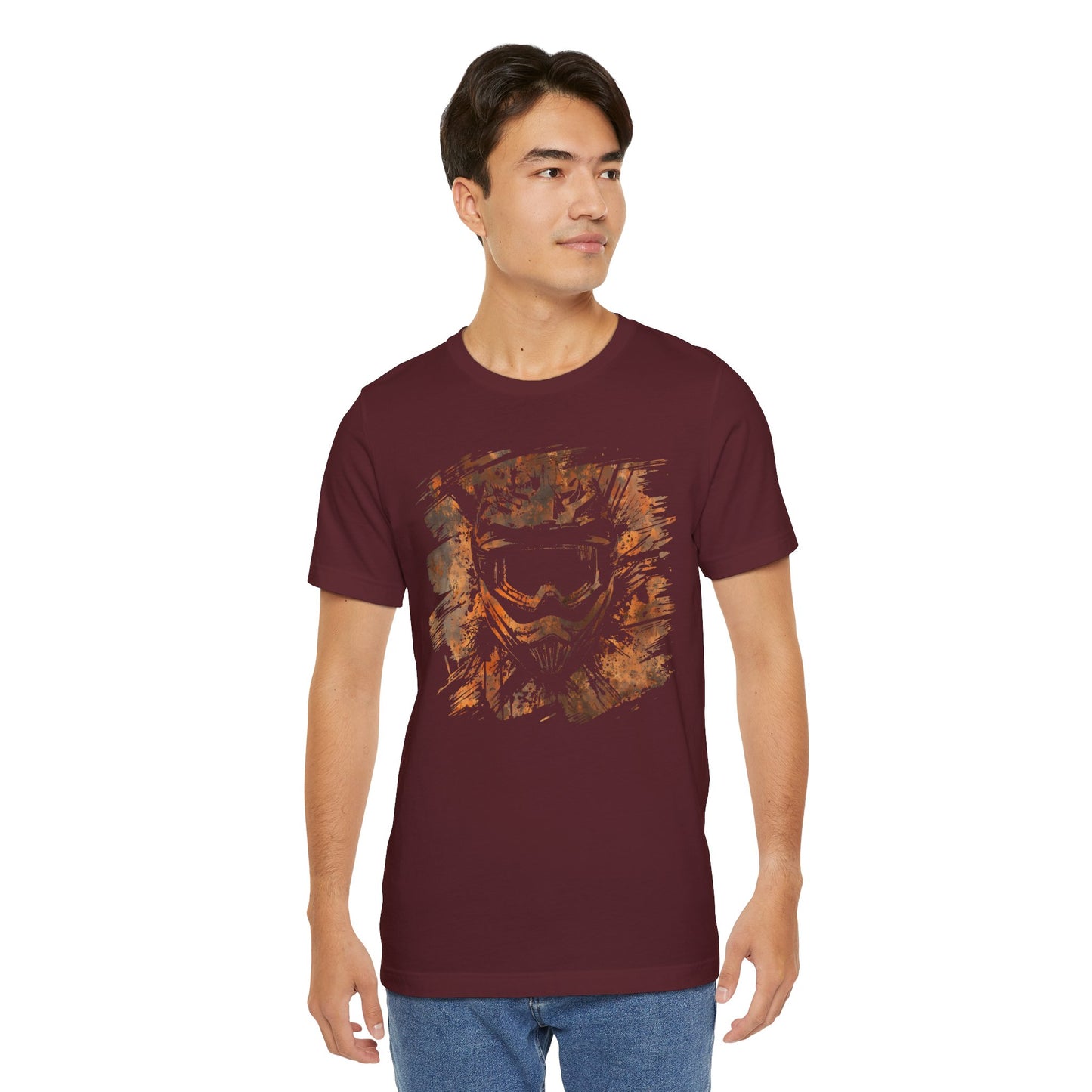 Motorcross Helmet T-Shirt — Distressed Brushstroke Animal Graphic Tee