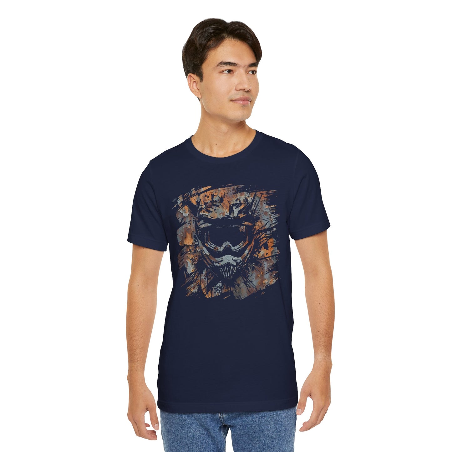 Motorcross Helmet T-Shirt — Distressed Brushstroke Animal Graphic Tee
