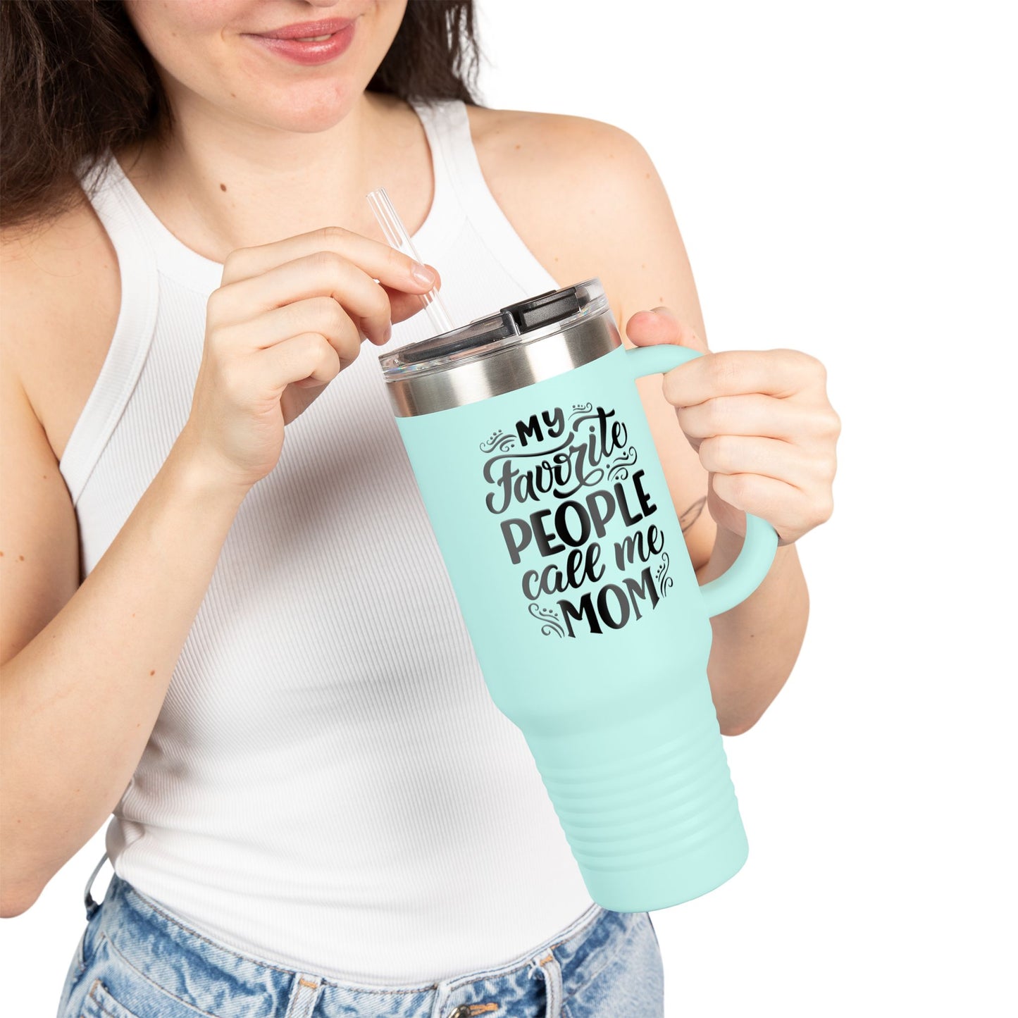 My Favorite People - 40oz Insulated Travel Mug — Large Stainless Steel Tumbler with Lid & Straw