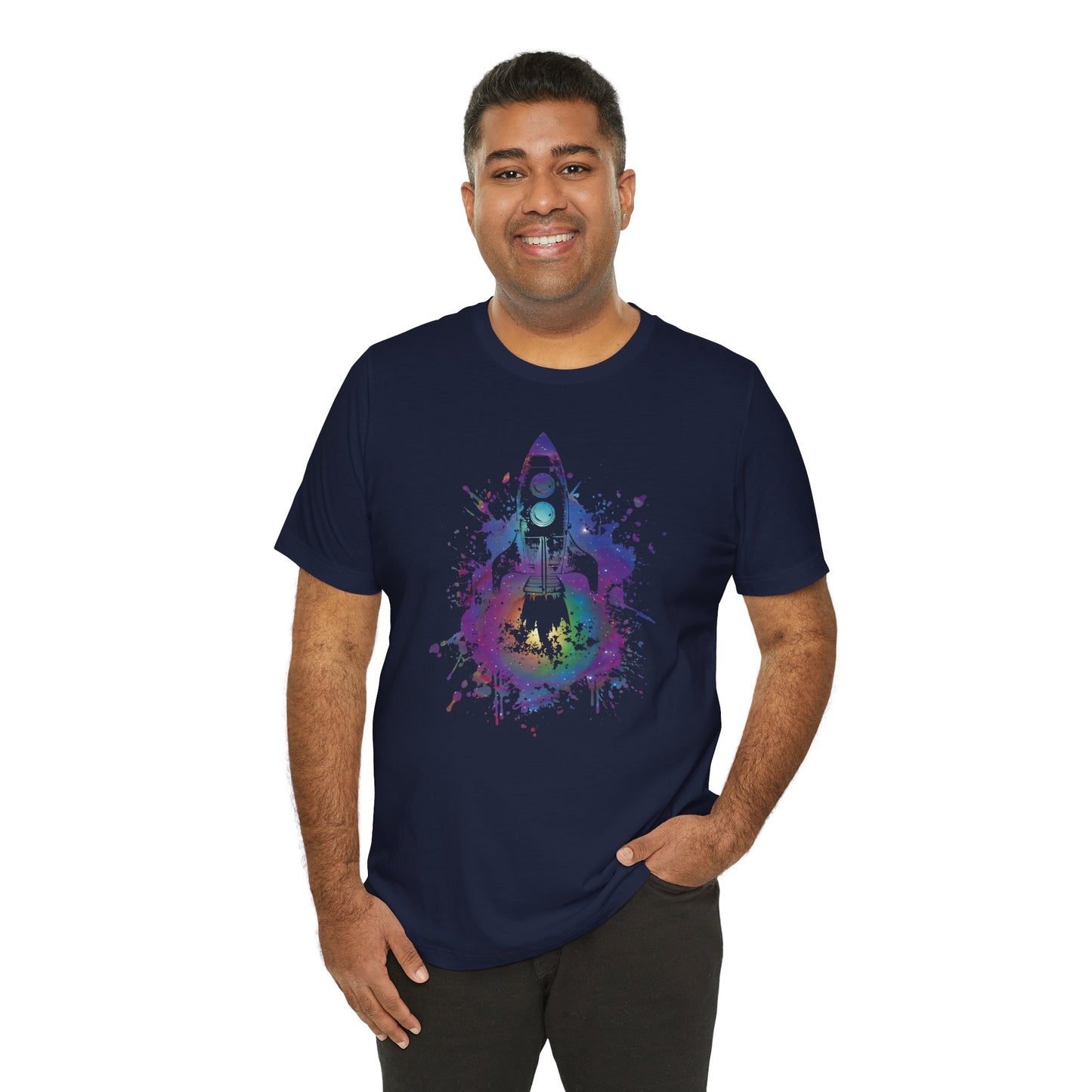 Rocket Ship T-Shirt — Colorful Space Launch Graphic Tee