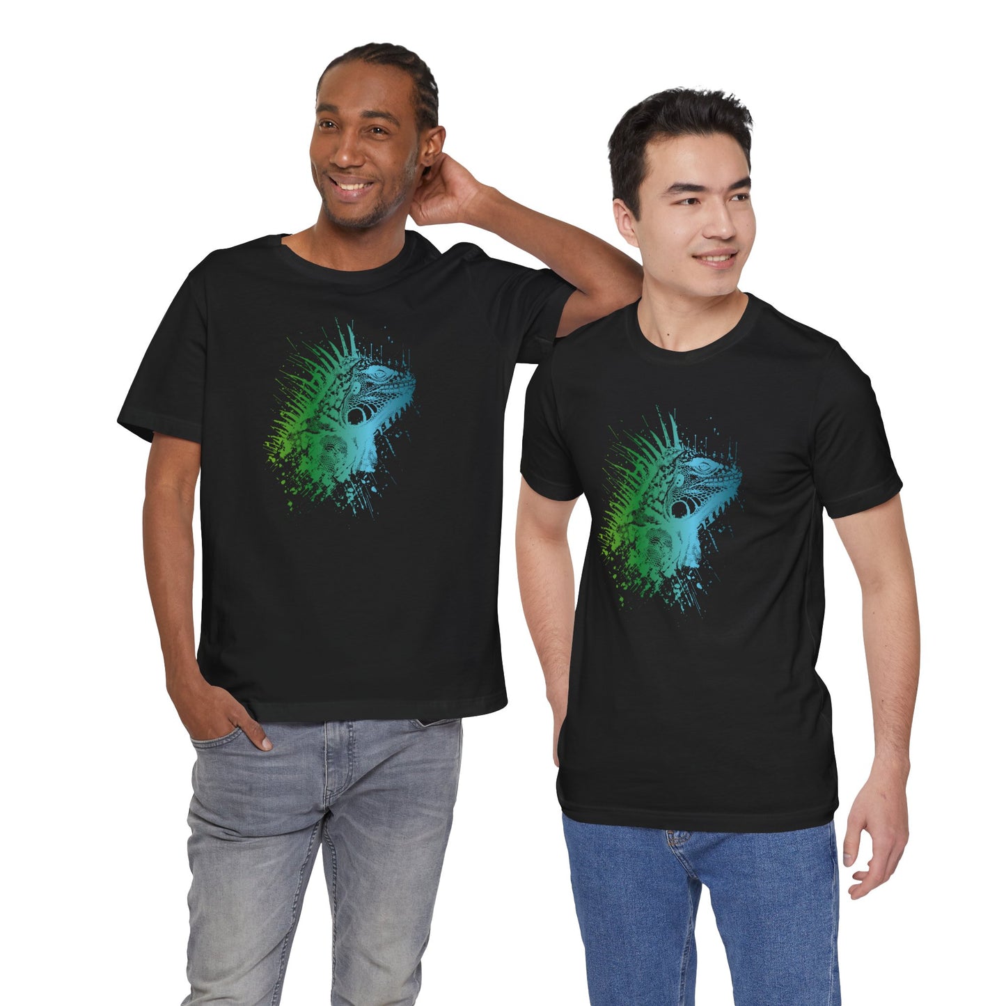 Iguana Splash T‑Shirt — Watercolor Reptile Graphic Tee