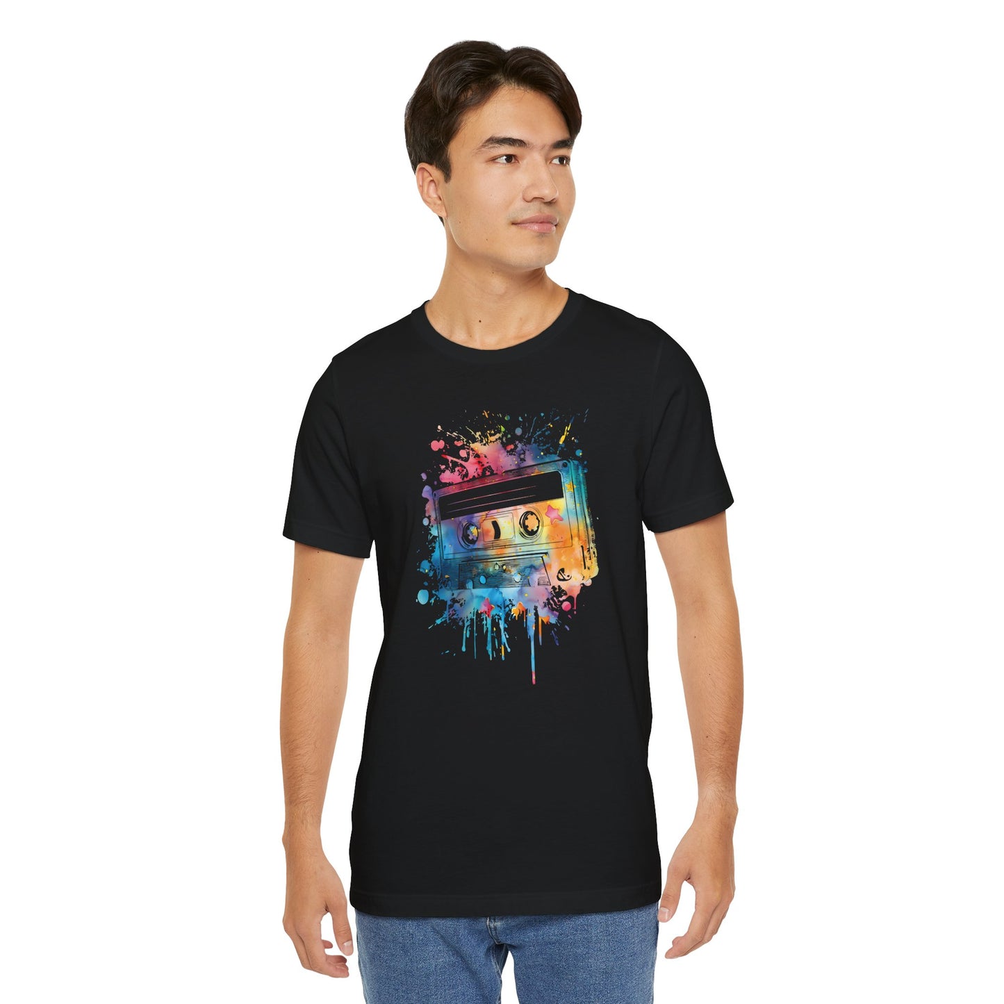 Retro Watercolor Cassette Tape T-Shirt — Vintage Music Tee