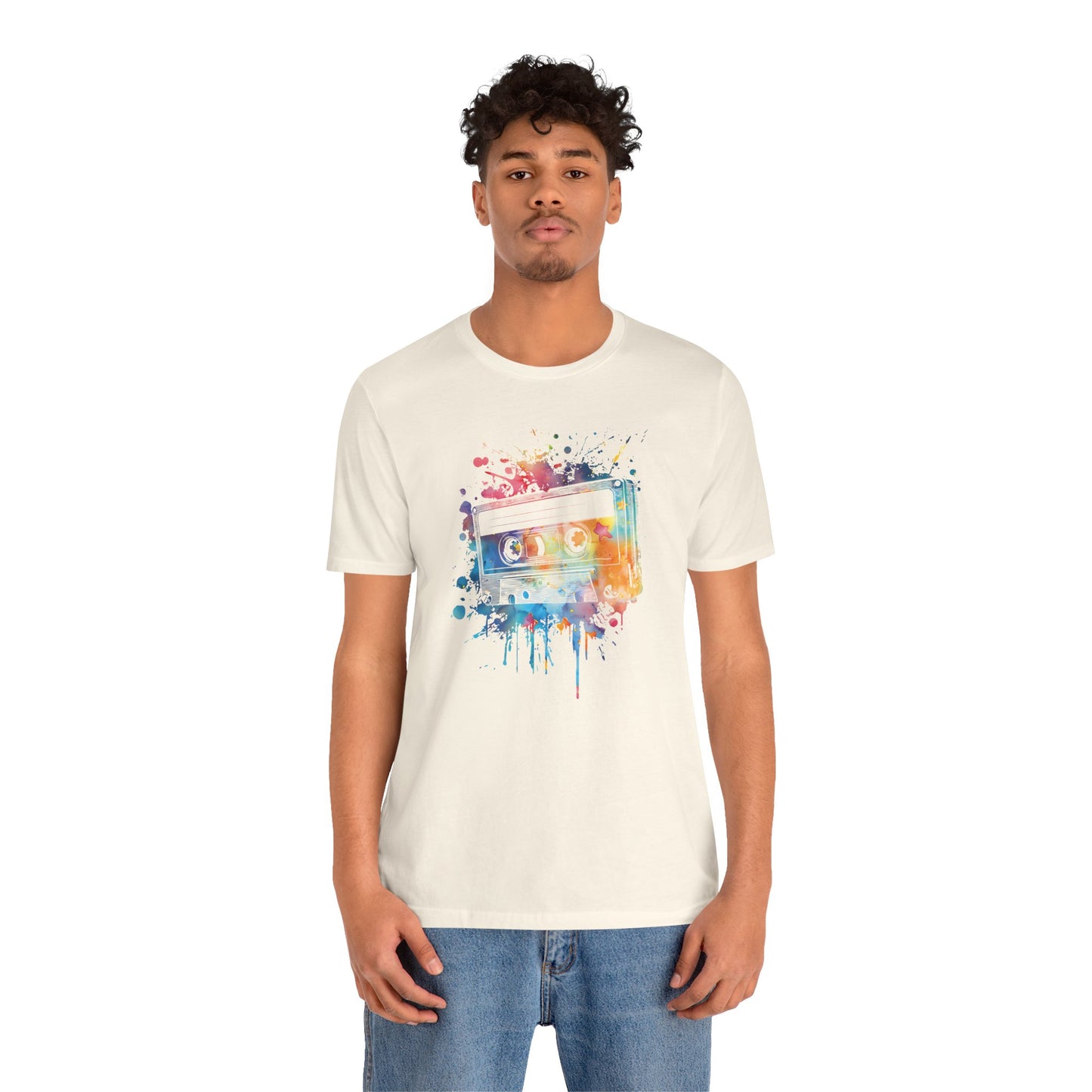 Retro Watercolor Cassette Tape T-Shirt — Vintage Music Tee
