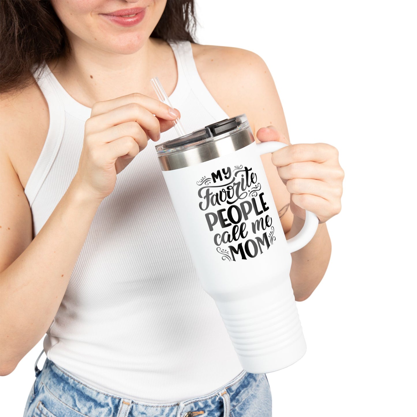 My Favorite People - 40oz Insulated Travel Mug — Large Stainless Steel Tumbler with Lid & Straw