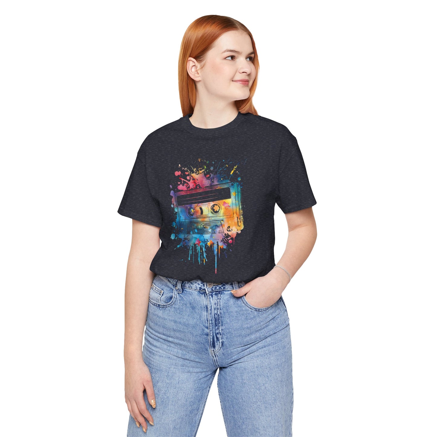 Retro Watercolor Cassette Tape T-Shirt — Vintage Music Tee