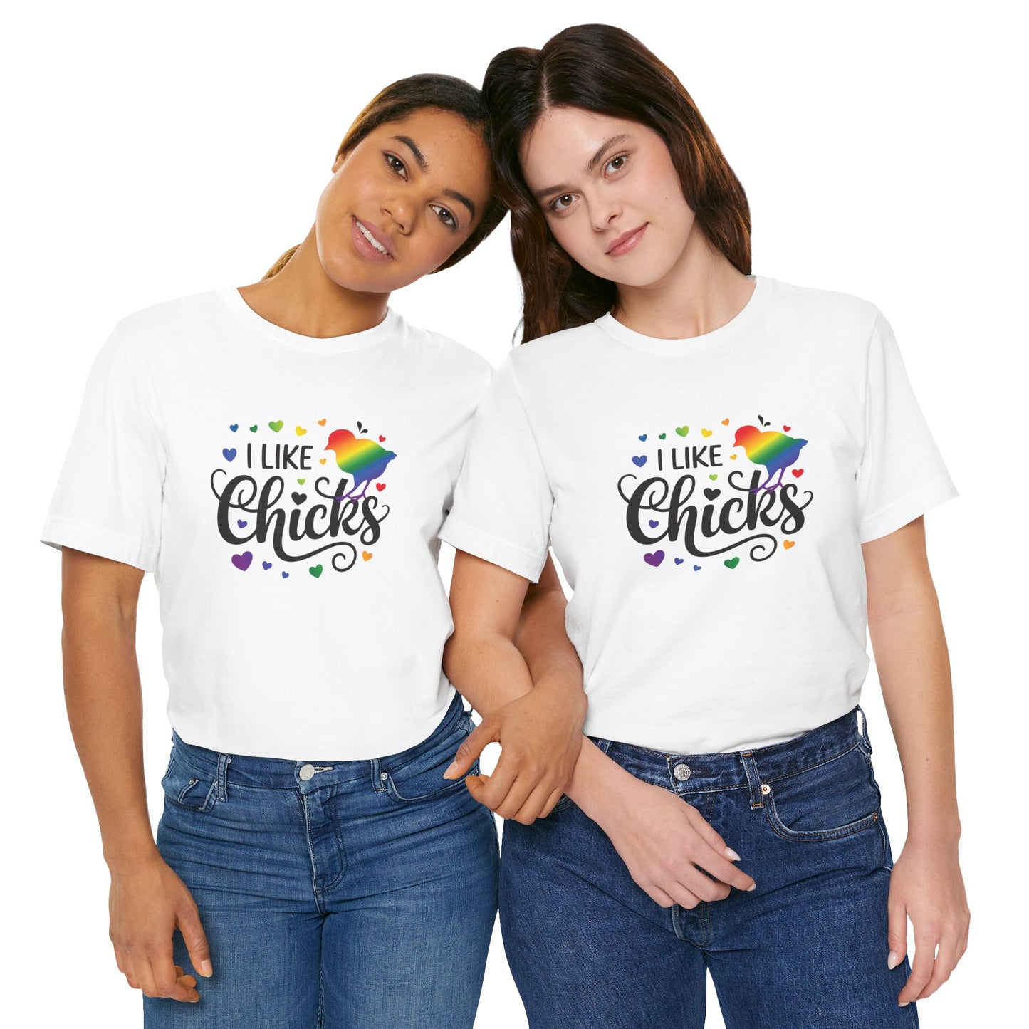 I Like Chicks Rainbow Graphic Tee