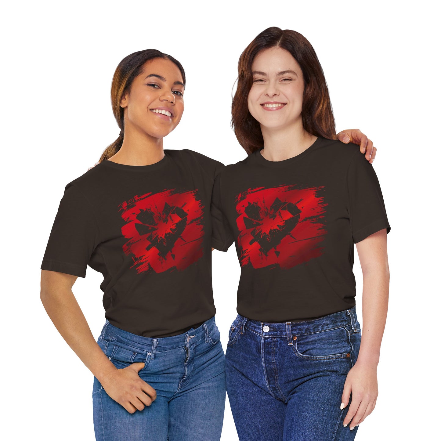 Broken Heart Brushstroke Tee — Distressed Red Heart Graphic Shirt