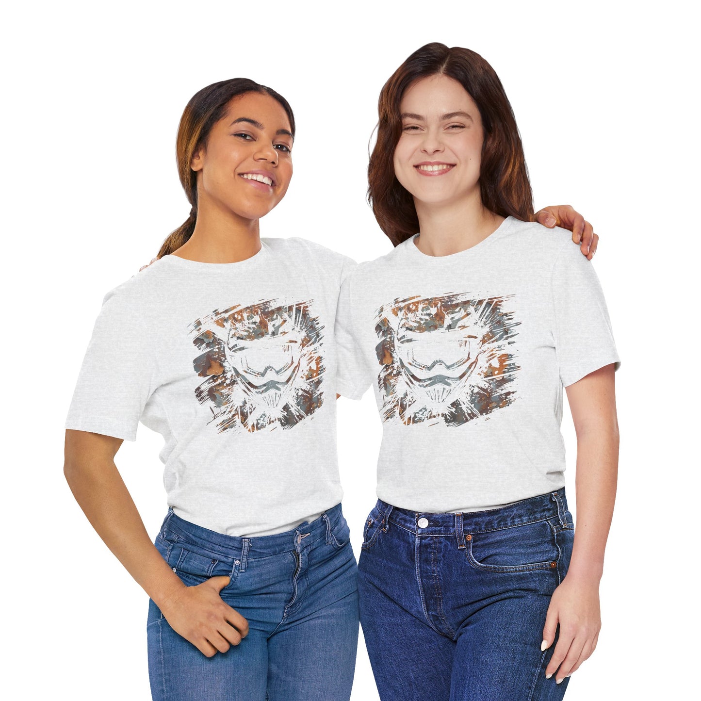 Motorcross Helmet T-Shirt — Distressed Brushstroke Animal Graphic Tee